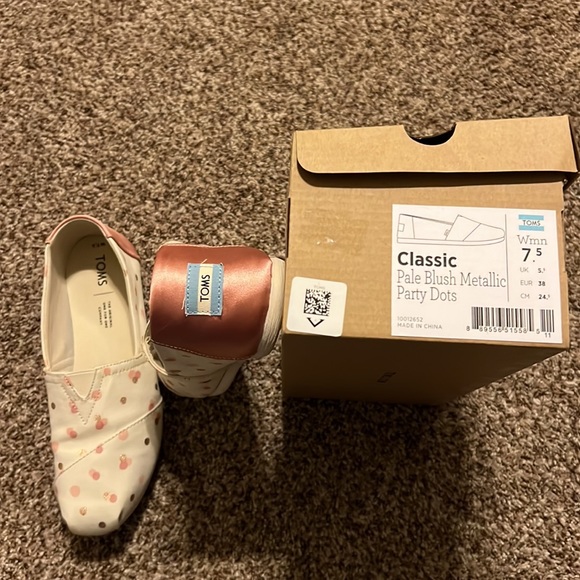 Toms Pale Blush Metallic Party Dots Womens size 7.5 - Picture 4 of 6